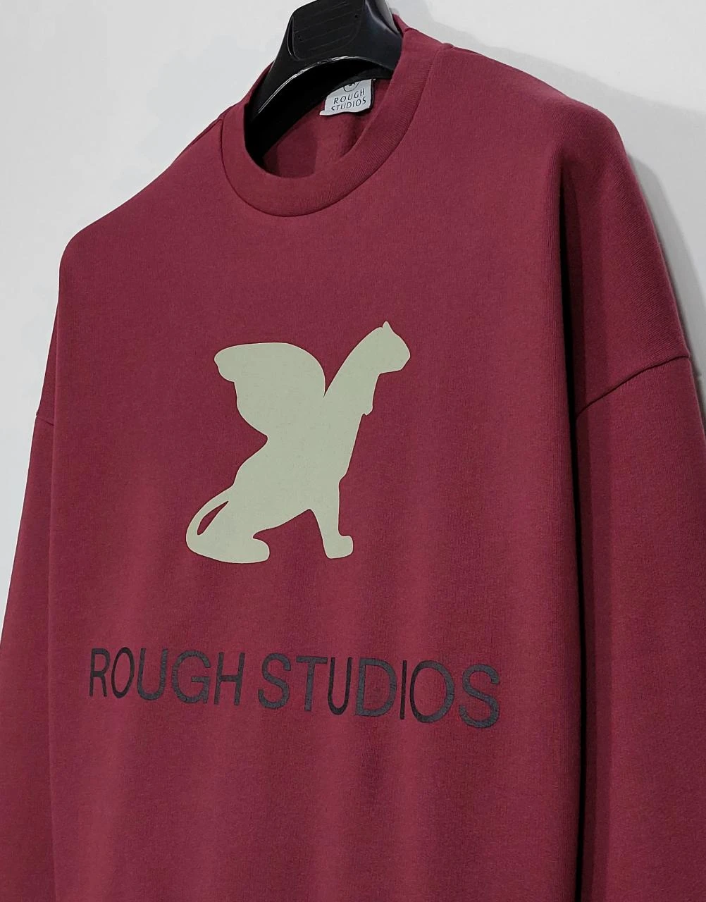 Rough Studios print cotton sweatshirt - burgundy S – photo 5